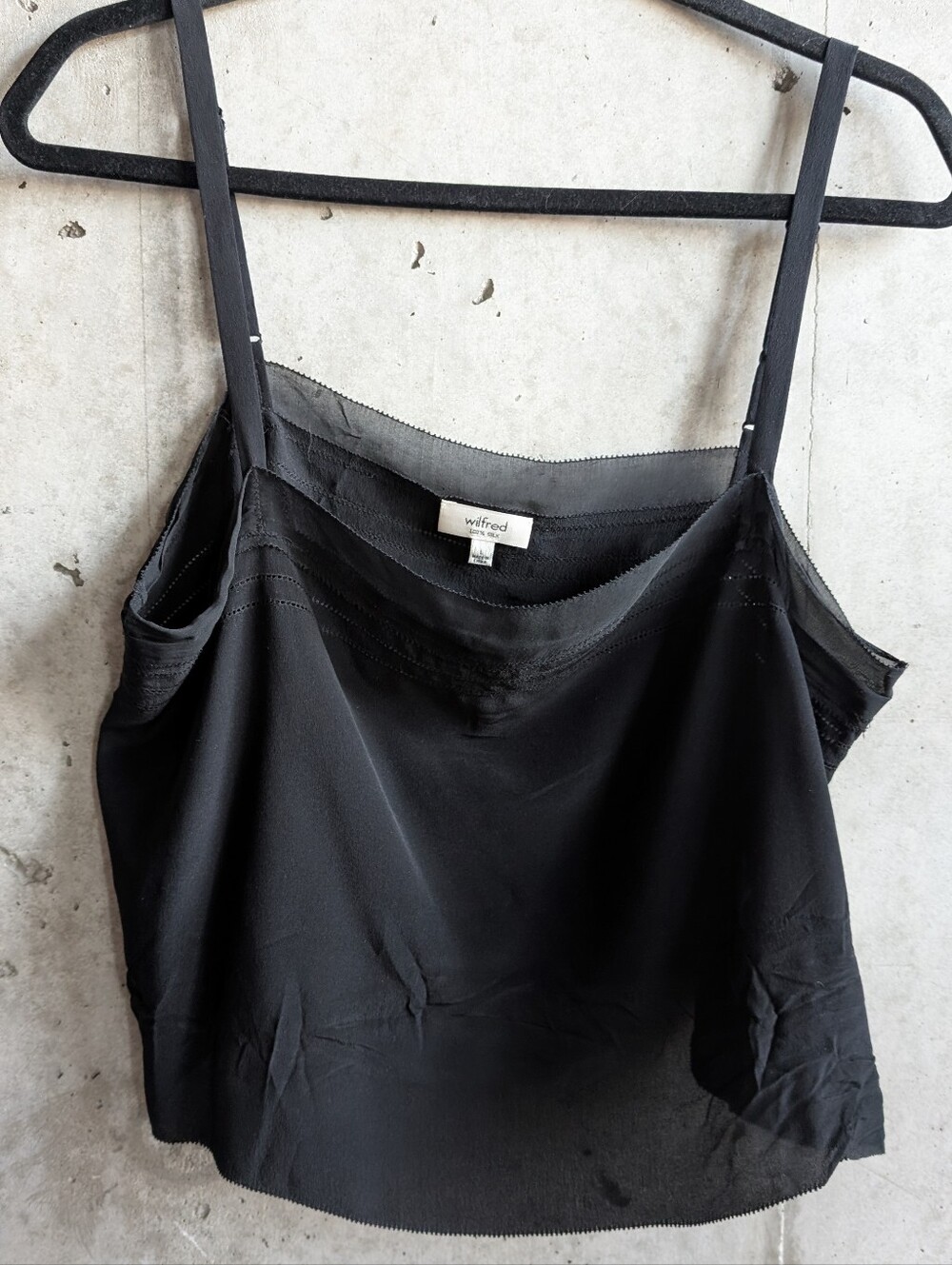 Wilfred Black Size L Silk Cami Tank